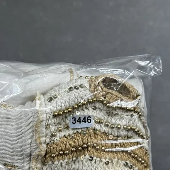 Zury Maxi Dress V-neck Caftan White BOHO Paisley Embroidered Women’s Free Size - Picture 10 of 10